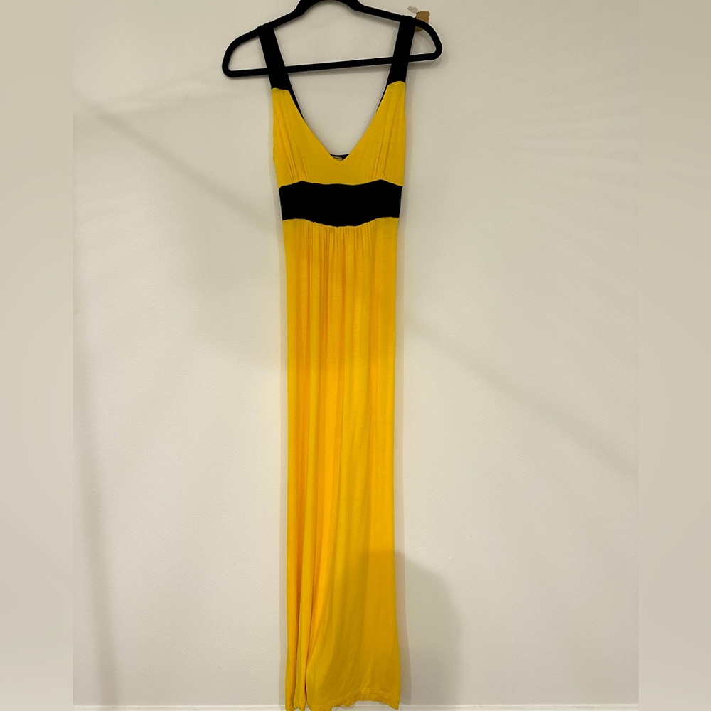Jolie Yellow and Black Colorblock Maxi Dress Size S